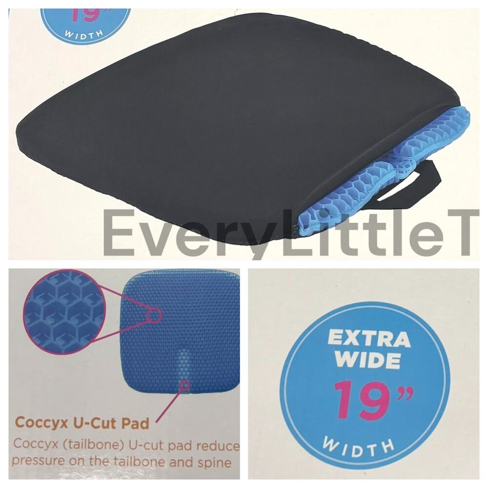 Nova Happy Tush Gel Cell Seat Cushion Coccyx Car Bath Office Extra Wide 2607-R